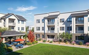 Surprise apartment for rent - A sunny day at a residential complex with a gazebo and trees at Arterra Apartment , Surprise