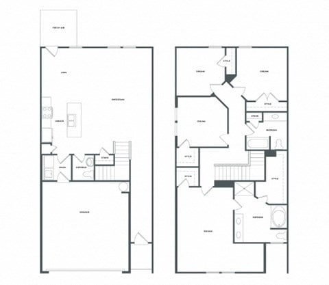 Floor plan for 4 beds, 2.5 baths, 1941 sqft
