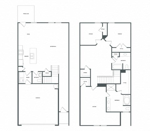 Floor plan for 3 beds, 2.5 baths, 1941 sqft