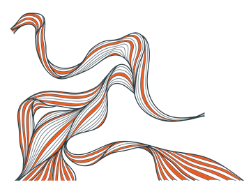 Calgary apartment for rent - A green background with orange and black wavy lines.
