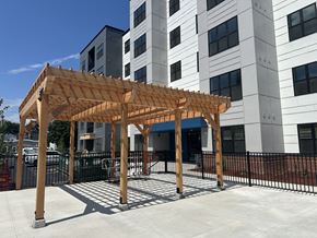 Concord apartment for rent - a wooden pavilion in front of a building