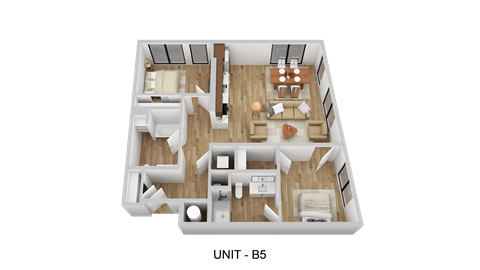 Floor plan for 2 beds, 2 baths, 1080 sqft