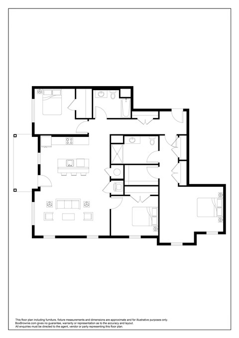 Floor plan for 3 beds, 2 baths, 1568 sqft