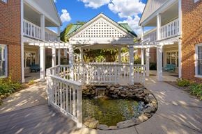 Alexandria apartment for rent - A gazebo with a fountain in the middle of a courtyard.