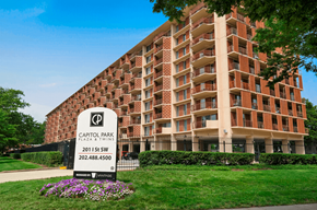Washington apartment for rent - A brick building with a sign in front that says Capitol Park.