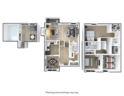 Floor plan for 3 beds, 2 baths, 1854 sqft