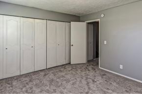 Omaha apartment for rent - a bedroom with closets and a door to a closet