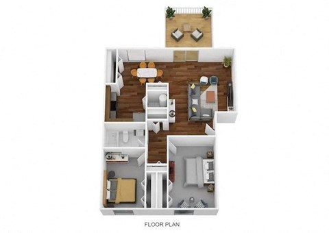 Floor plan for 2 beds, 1 bath, 800 sqft