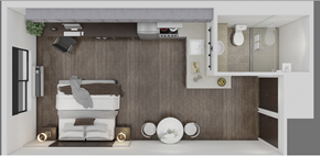 Danbury apartment for rent - A modern bathroom with a large tub and a wooden wall.