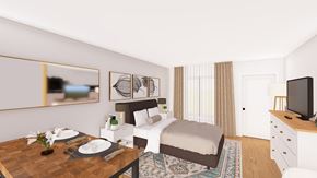 Charlotte apartment for rent - Bedroom With TV at The Charlie, Charlotte North Carolina