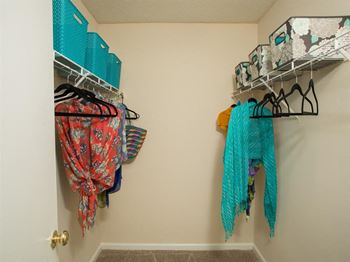 Walk-in closets with built-in shelving
