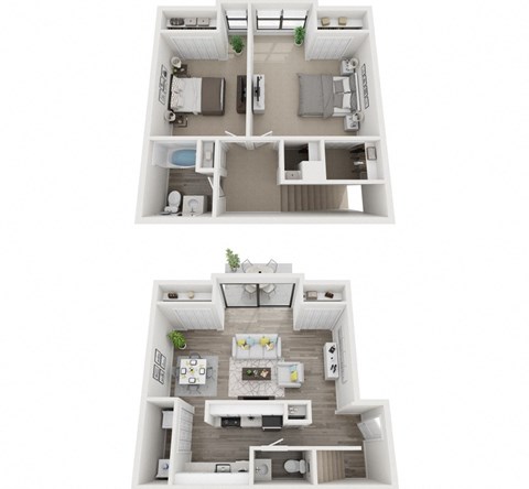 Floor plan for 2 beds, 1.5 baths, 1150 sqft