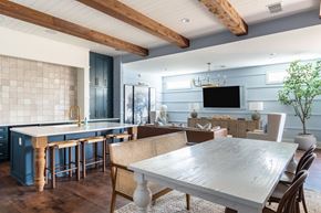 Southern Pines apartment for rent - A modern kitchen with a dining table and chairs.