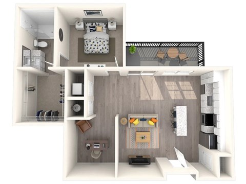 Floor plan for 1 bed, 1 bath, 920 sqft