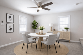 Dundalk apartment for rent - A dining room with a round table and chairs.