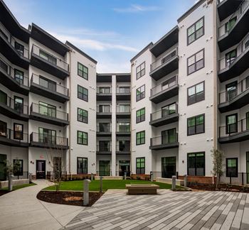 New apartment buildings at the district flats apartments city