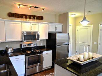 Stainless appliances in kitchen