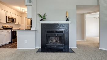 Black fireplace