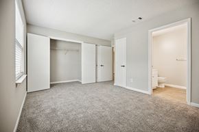 Knightdale apartment for rent - a bedroom with a closet and a toilet