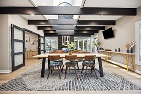 Charlotte apartment for rent - a large dining room with a large wooden table and chairs