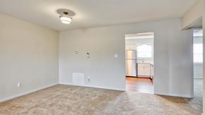 Virginia Beach apartment for rent - A room with a carpeted floor and a doorway leading to another room.