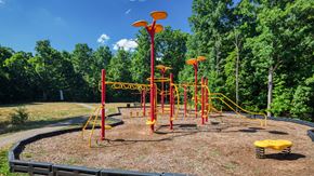 Lynchburg apartment for rent - a colorful playground in a park with trees