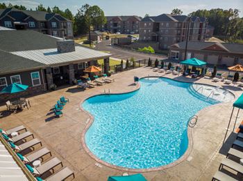 Saltwater pool with extended sun deck open year-around