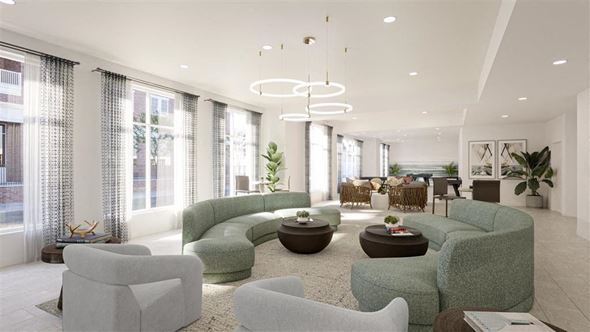 Norfolk apartment for rent - a living room with couches and chairs and a table at The Port at East Beach Apartments and Marina, Virginia, 23518