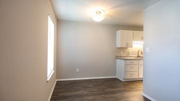 Williamsburg apartment for rent - A kitchen area with a sink and cabinets.