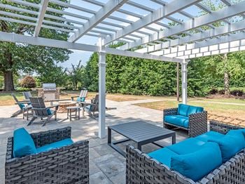 Pool chairs  at vert at six forks apartments in raleigh, nc