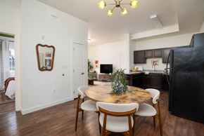 Bozeman apartment for rent - Dining Room with Wooden Table at Sundance at Baxter Meadows, Bozeman, Montana