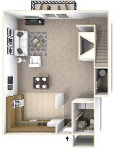 Floor plan for 2 beds, 1.5 baths, 920 sqft