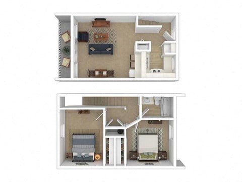Floor plan for 2 beds, 1 bath, 800 sqft