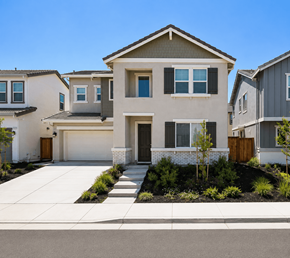 Fairfield apartment for rent - A modern two-story house with a garage and a driveway.