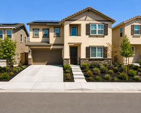 Fairfield apartment for rent - A row of houses with a driveway in front.