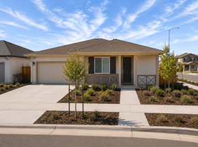 Chico apartment for rent - A house with a brown roof and a white garage door.