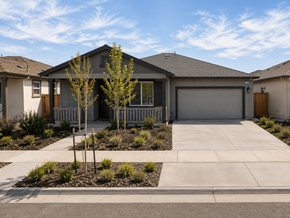 Chico apartment for rent - A house with a grey roof and a garage door.