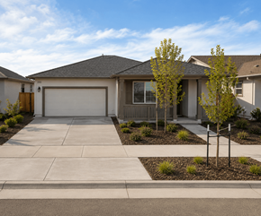 Chico apartment for rent - A house with a grey roof and a white garage door.