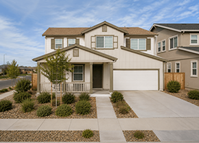 Chico apartment for rent - A house with a brown roof and a white garage door.