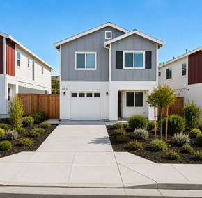 Bay Point apartment for rent - A modern two-story house with a garage and a driveway.
