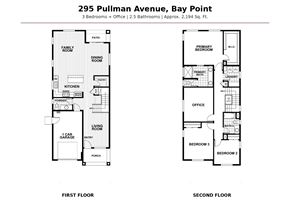 Bay Point apartment for rent - Floor plan for a 3 bedroom apartment.