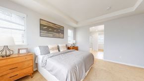 Fairfield apartment for rent - A bedroom with a bed, nightstand, and a painting on the wall.
