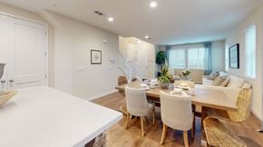 Fairfield apartment for rent - A dining room with a table set for six.