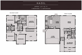 Chico apartment for rent - A floor plan for a two-story house with five bedrooms and three bathrooms.