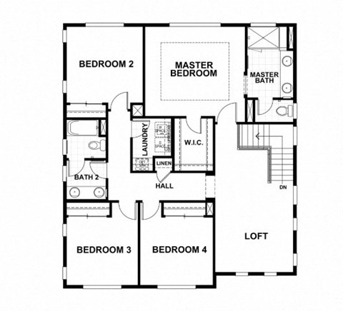 Floor plan for 5 beds, 3 baths, 2351 sqft