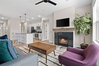 Fireplace in living room*