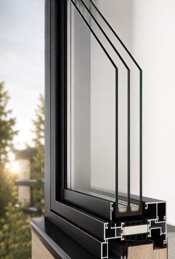 Large triple-glazed windows