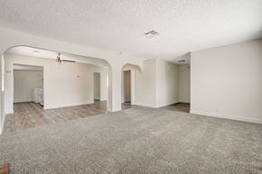 Las Vegas apartment for rent - A spacious room with a carpeted floor and white walls.