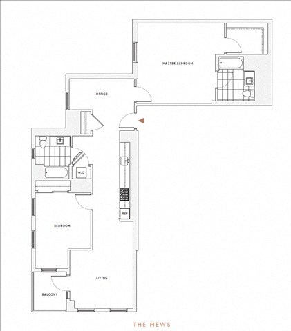 Floor plan for 2 beds, 2 baths, 1175 sqft