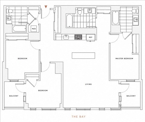 Floor plan for 3 beds, 3 baths, 1456 sqft